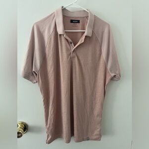 Alfani 2-tone Pink Polo Shirt Short Sleeve Men’s Large